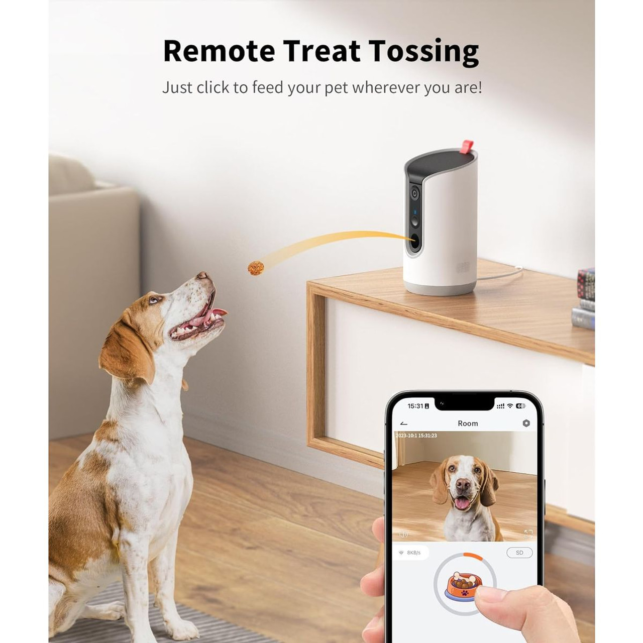 2K 360°View Pet Camera Treat Dispenser product image
