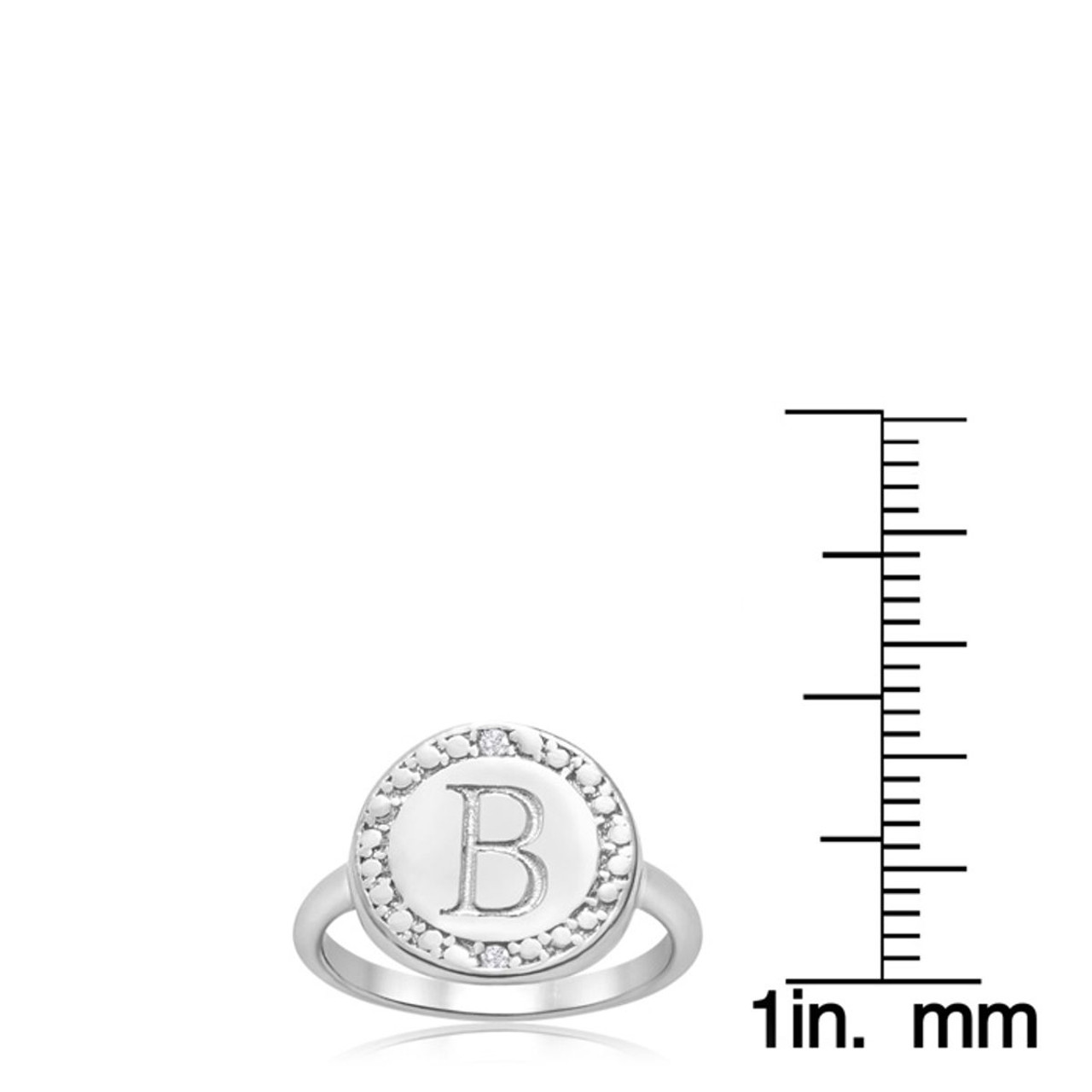 Initial Diamond Pinkie Ring in Sterling Silver product image