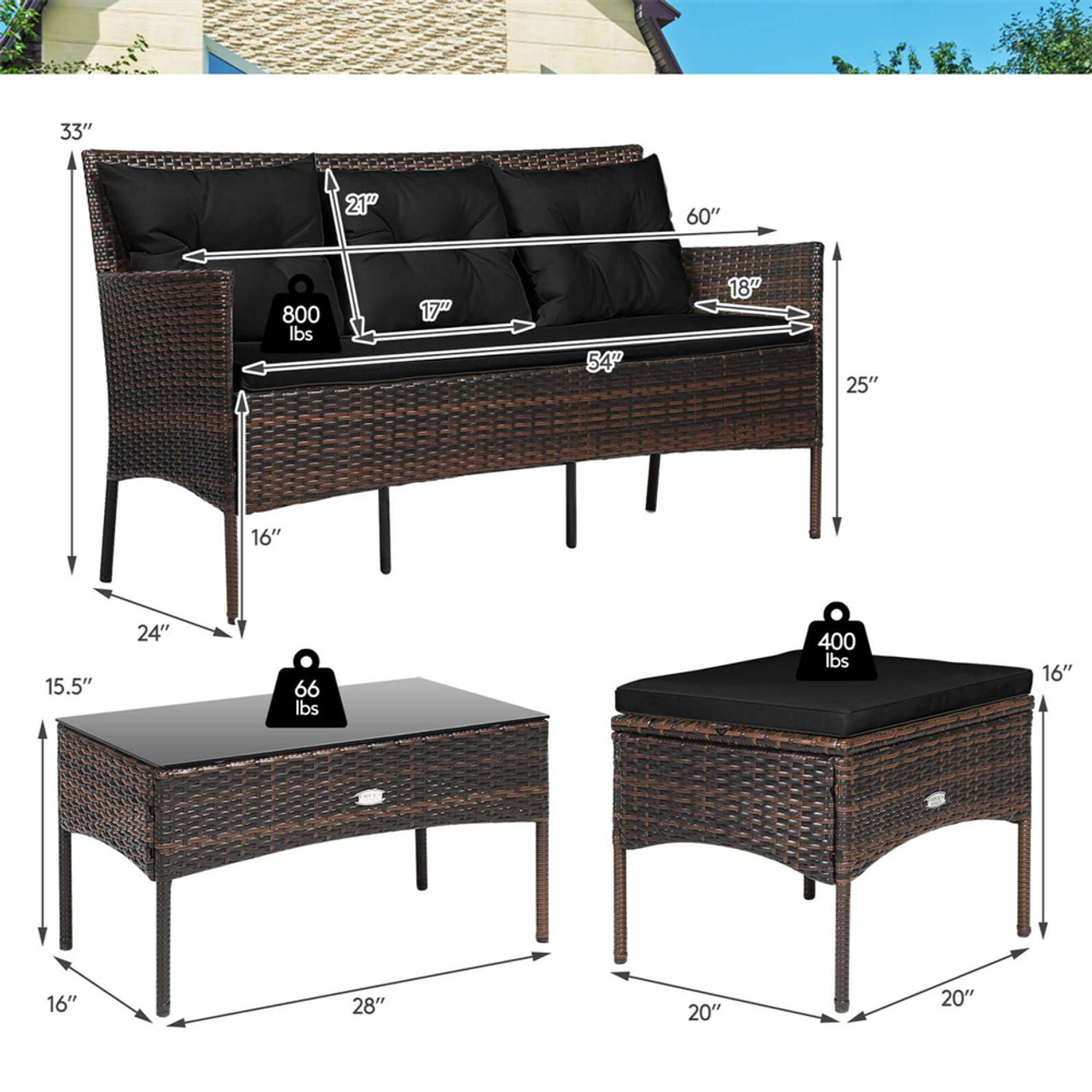 3-Piece  Patio Rattan Furniture Set  product image