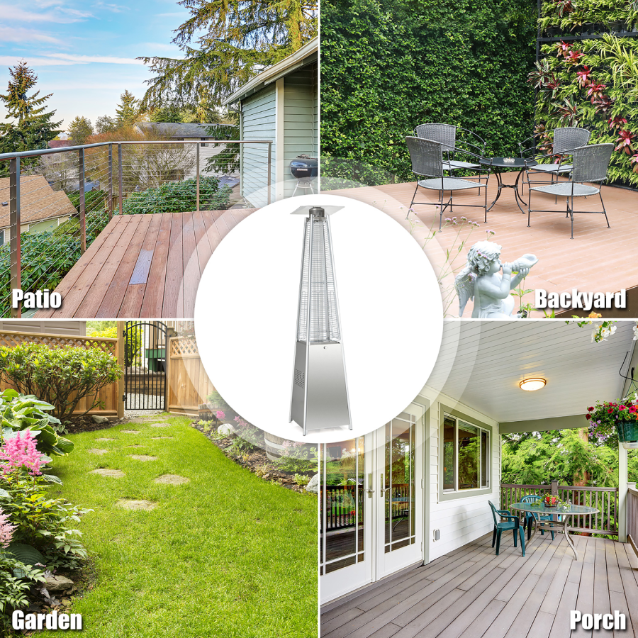 Costway 90-Inch Glass Tube Pyramid Patio Heater - Thumbnail 5