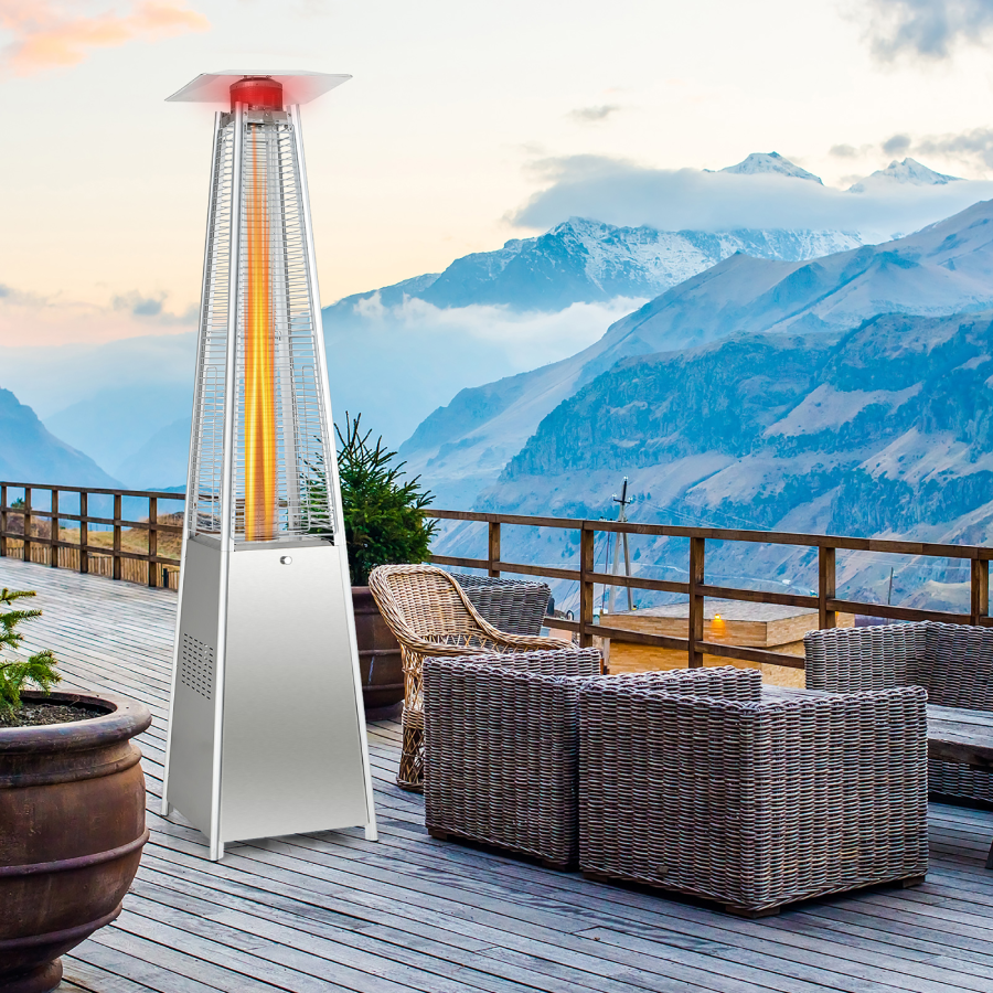 Costway 90-Inch Glass Tube Pyramid Patio Heater - Thumbnail 4