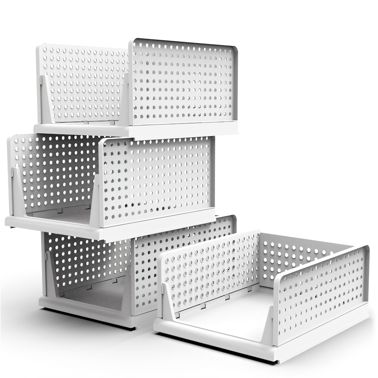 Plastic Stacking Collapsible Storage Box (4-Pack) product image