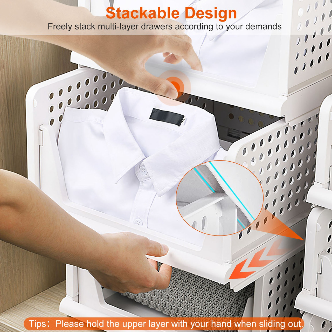 Plastic Stacking Collapsible Storage Box (4-Pack) product image