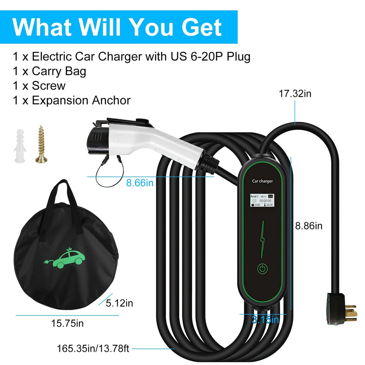 Kocaso NEMA6-20 Plug J1772 EV Charger product image