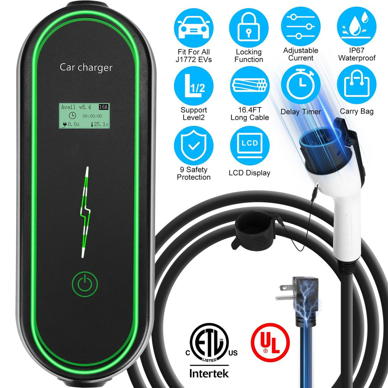 Kocaso NEMA6-20 Plug J1772 EV Charger product image