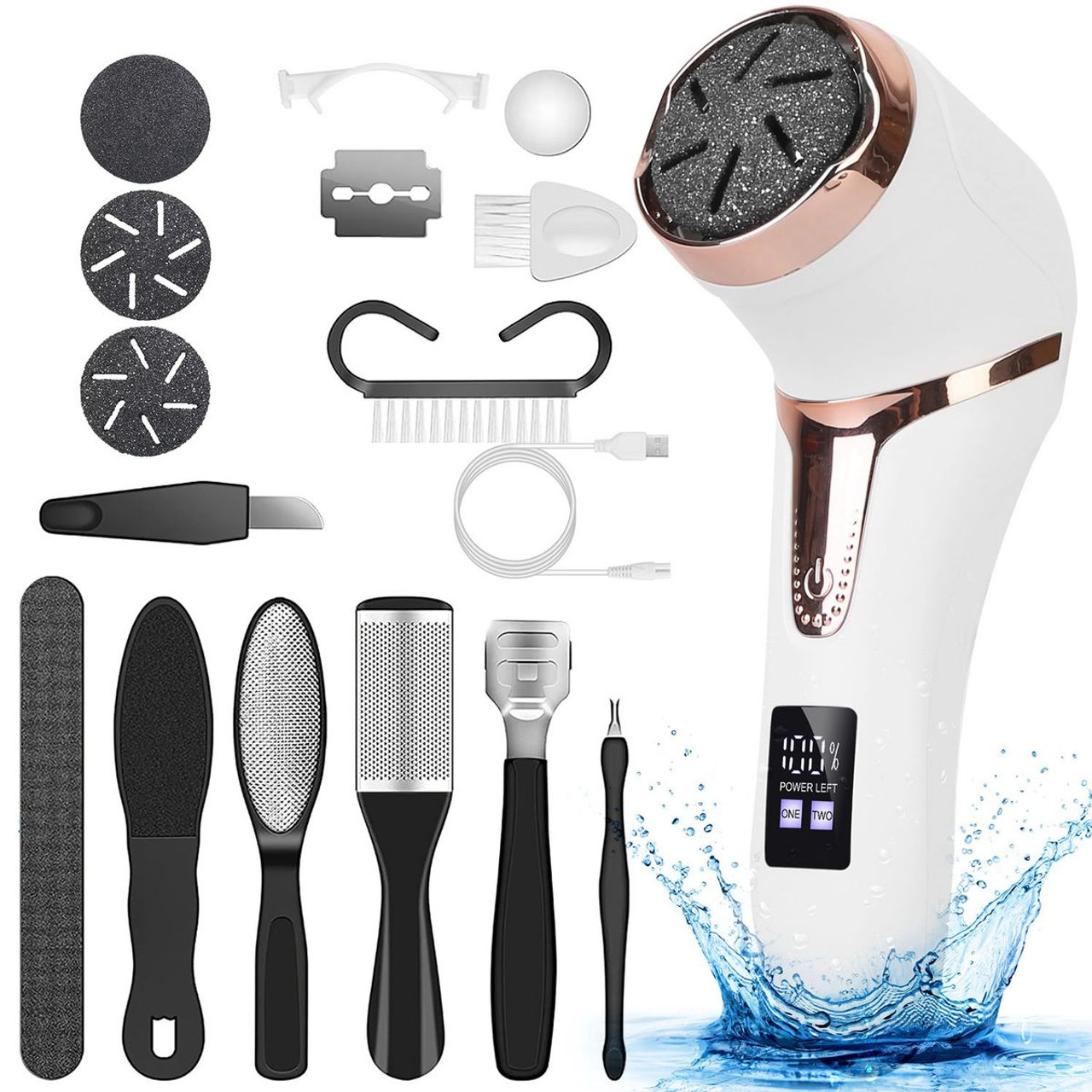17-Piece Electric Foot Callus Remover Grinder with Vacuum product image