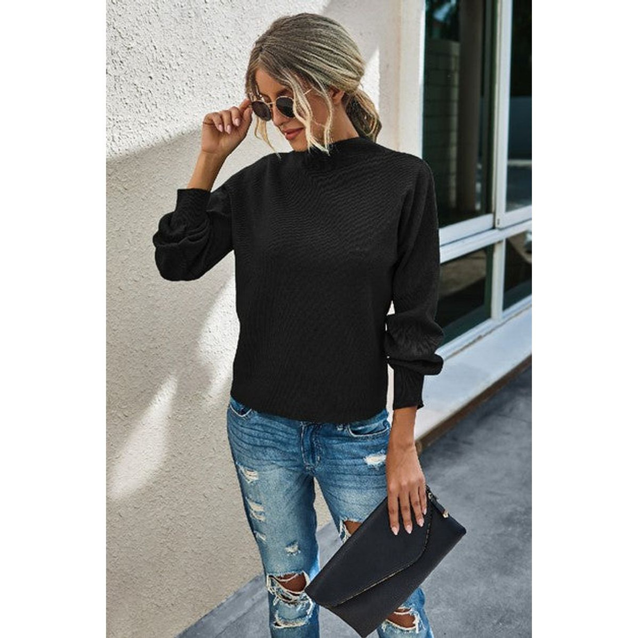 Women's Mock Neck Classic Sweater product image