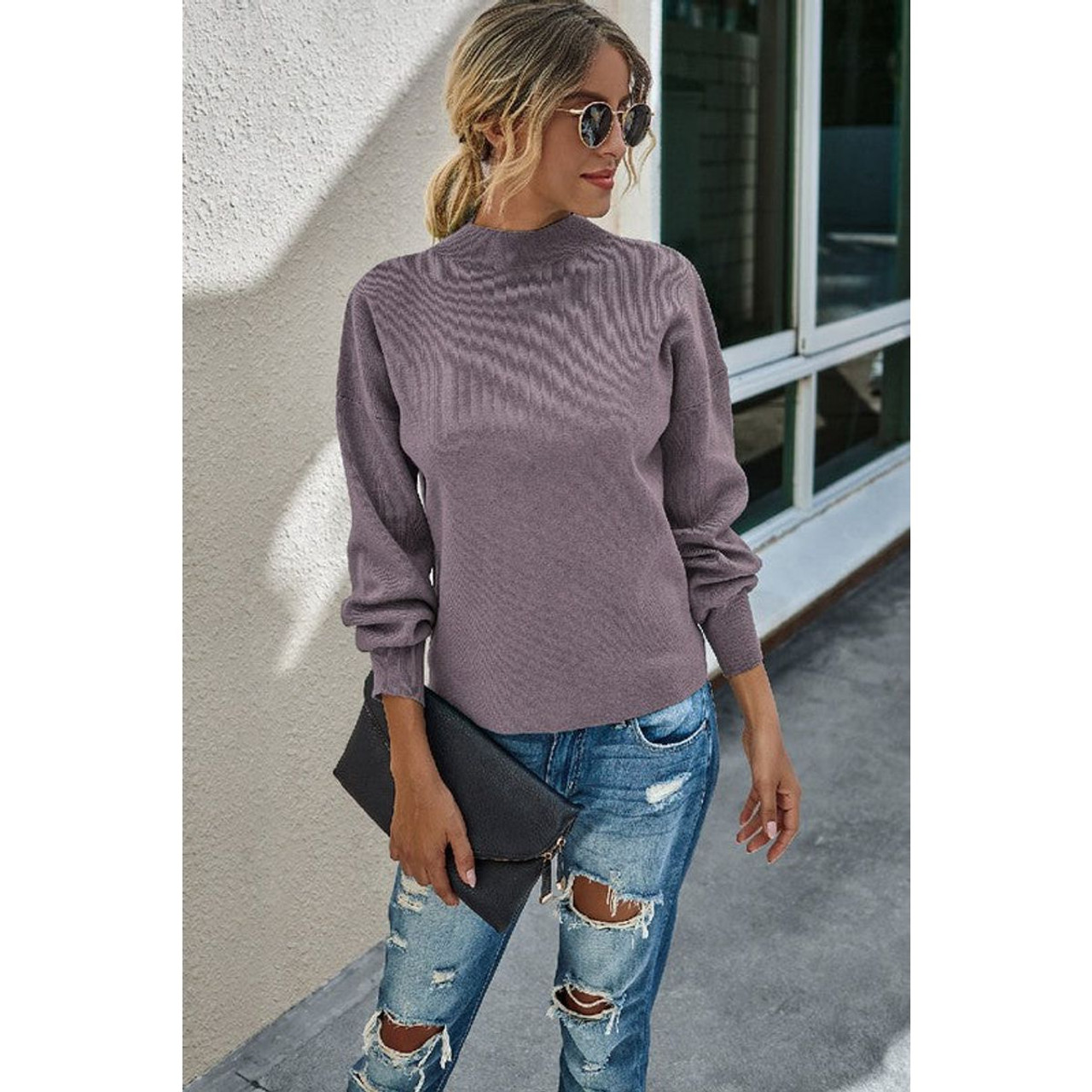 Women's Mock Neck Classic Sweater product image