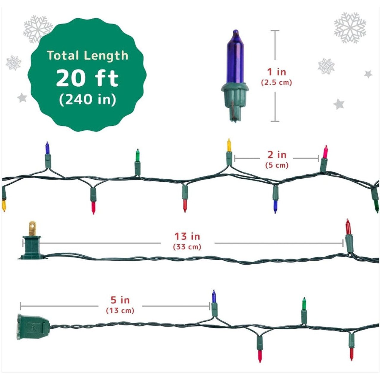  20-Foot 100-Count Incandescent Waterproof Mini String Lights (2-Pack) product image