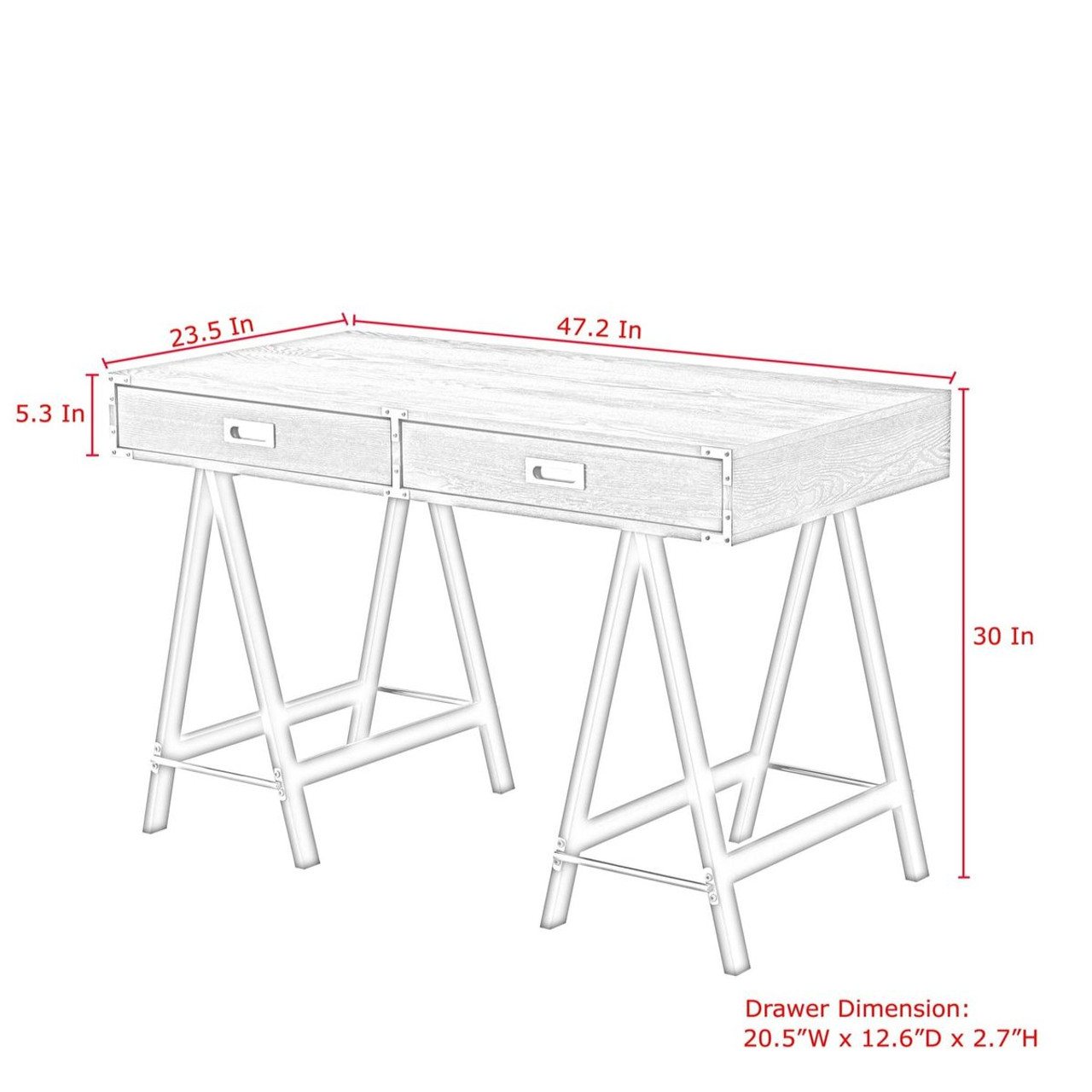 Inspired Home Asha Writing Desk product image