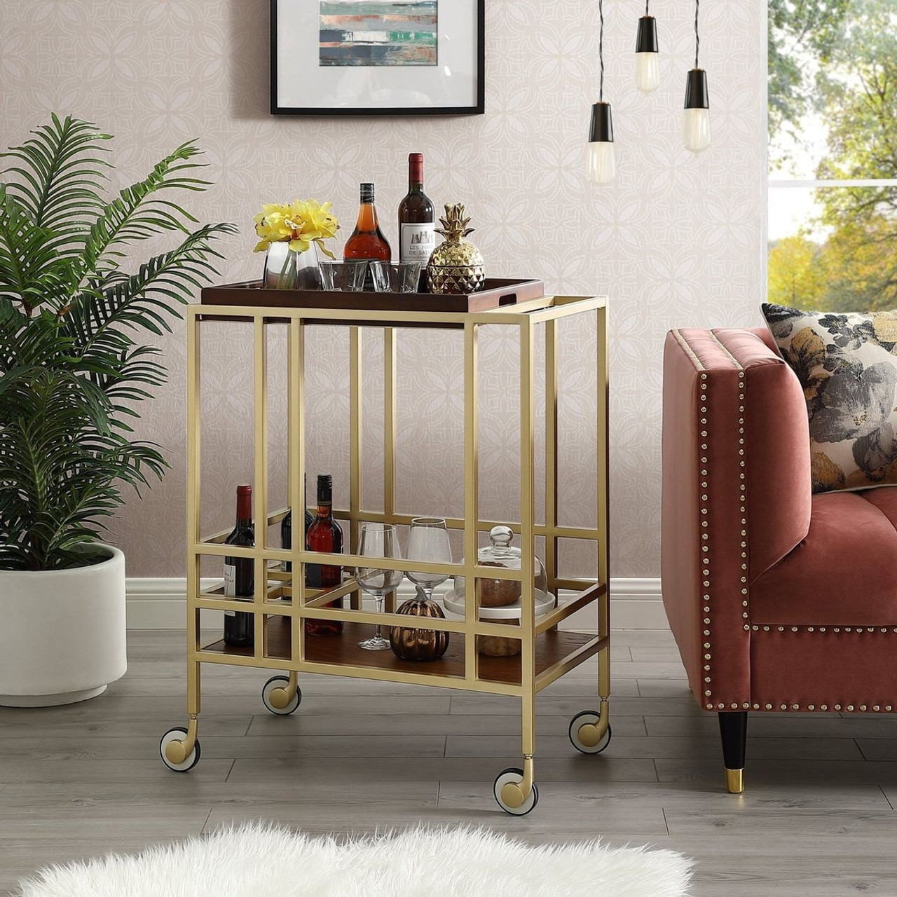 Inspired Home Ron Bar Cart Serving Tray product image