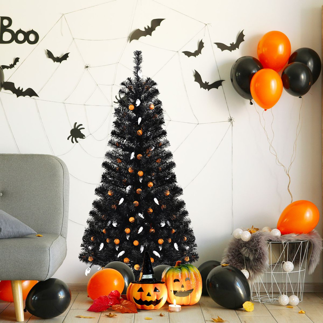 4.5-foot Artificial Tree with 65 Pumpkin and Ghost Decorations product image 4.5-foot Artificial Tree with 65 Pumpkin and Ghost Decorations product image