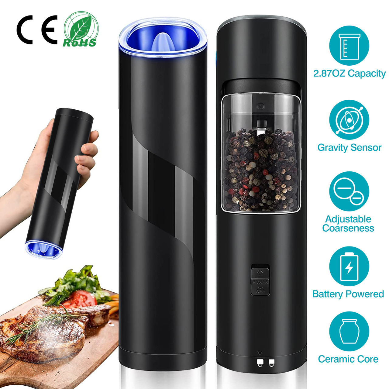 Electric Salt & Pepper Grinder (2-Pack) product image