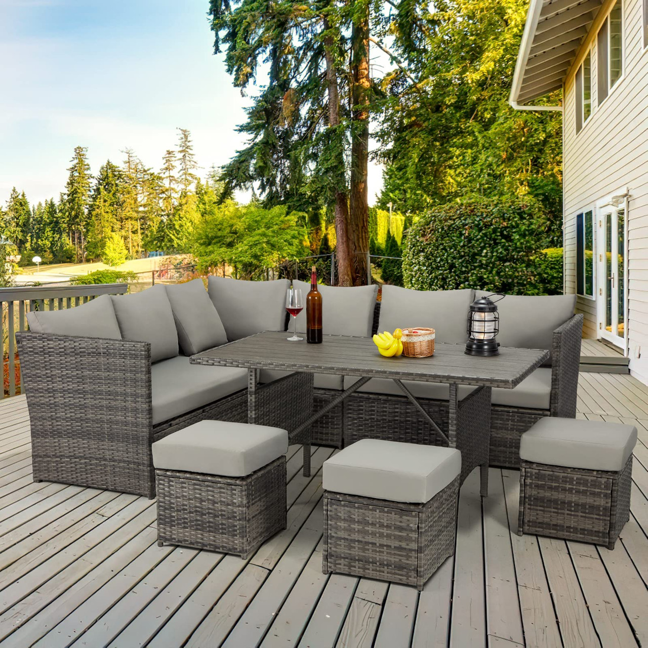 54-Inch Wicker Outdoor Dining Table product image