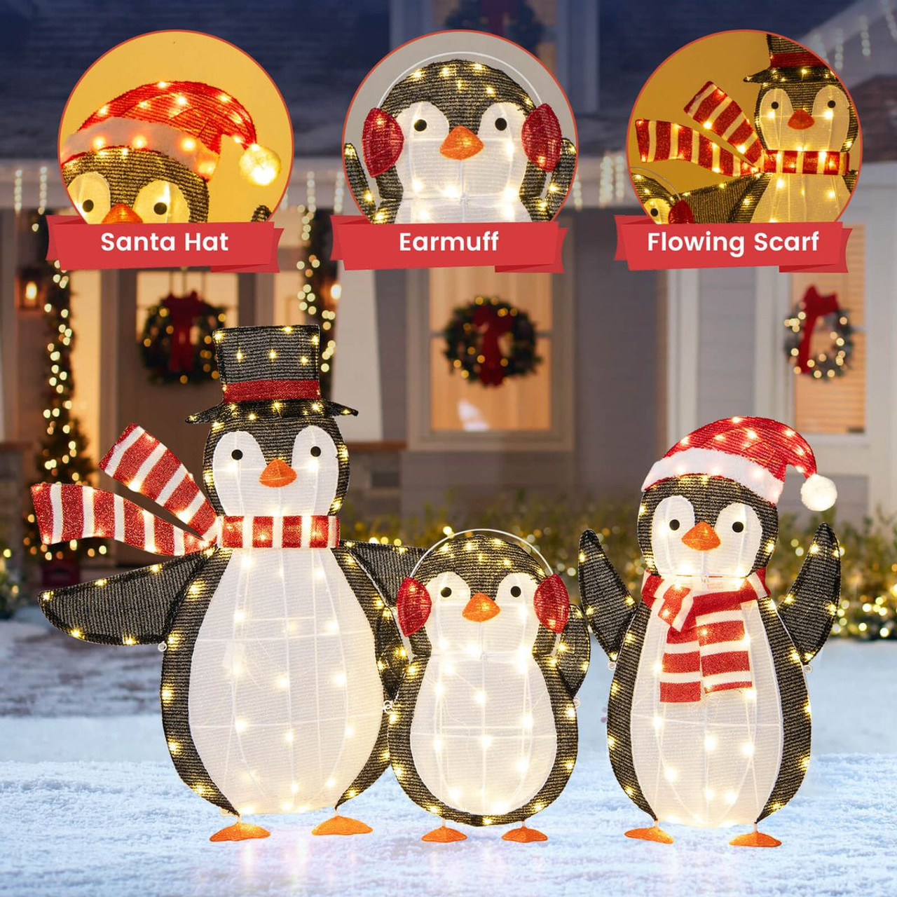 3-Piece Light-up Penguins Christmas Decorations product image 3-Piece Light-up Penguins Christmas Decorations product image