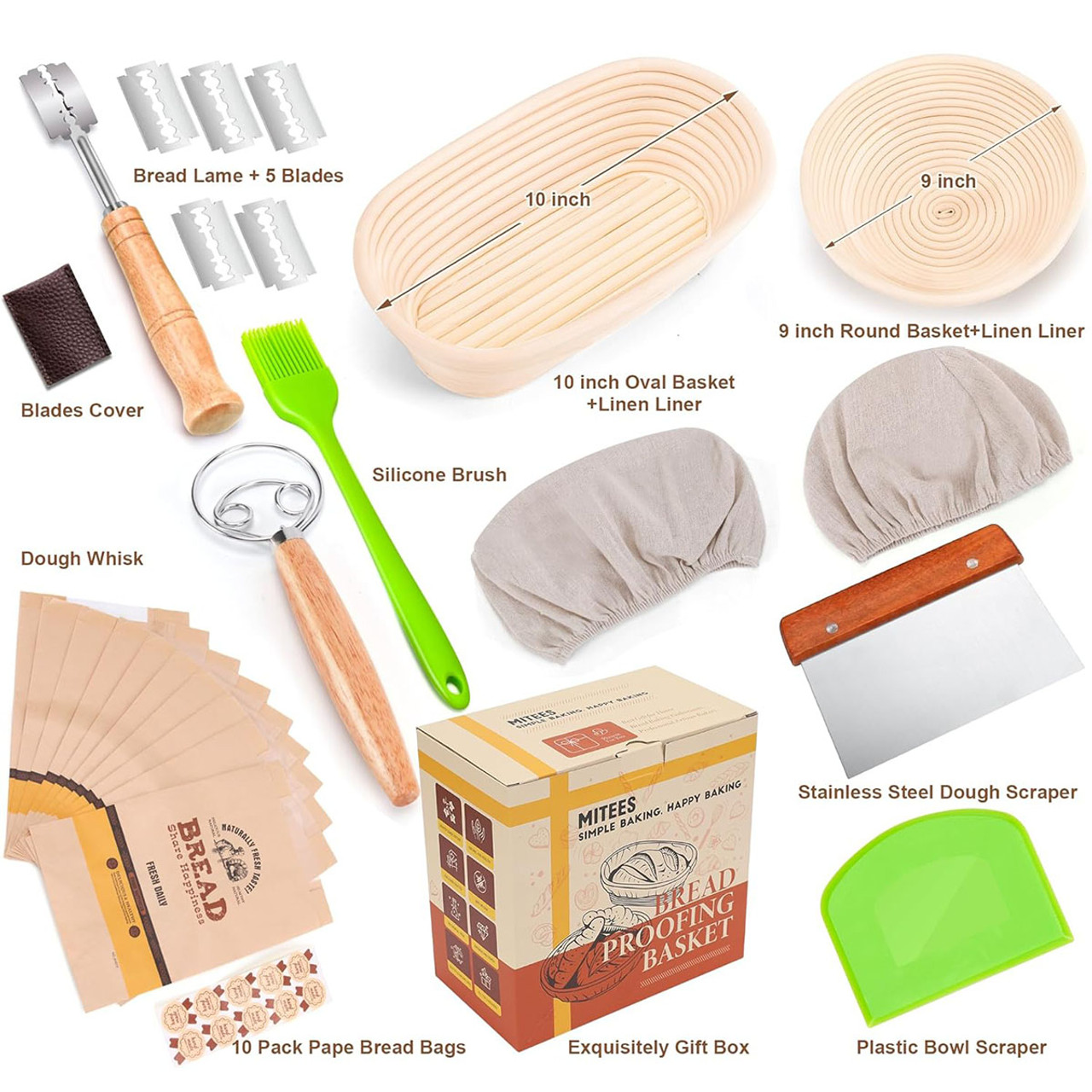 Mitees Bread Poofing Basket Kit product image