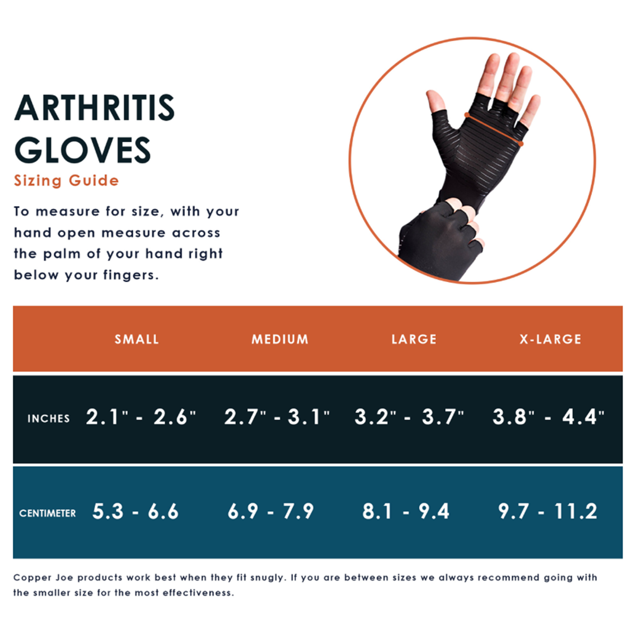 Copper Joe® Half-Finger Copper-Infused Arthritis Compression Gloves (1-Pair) product image