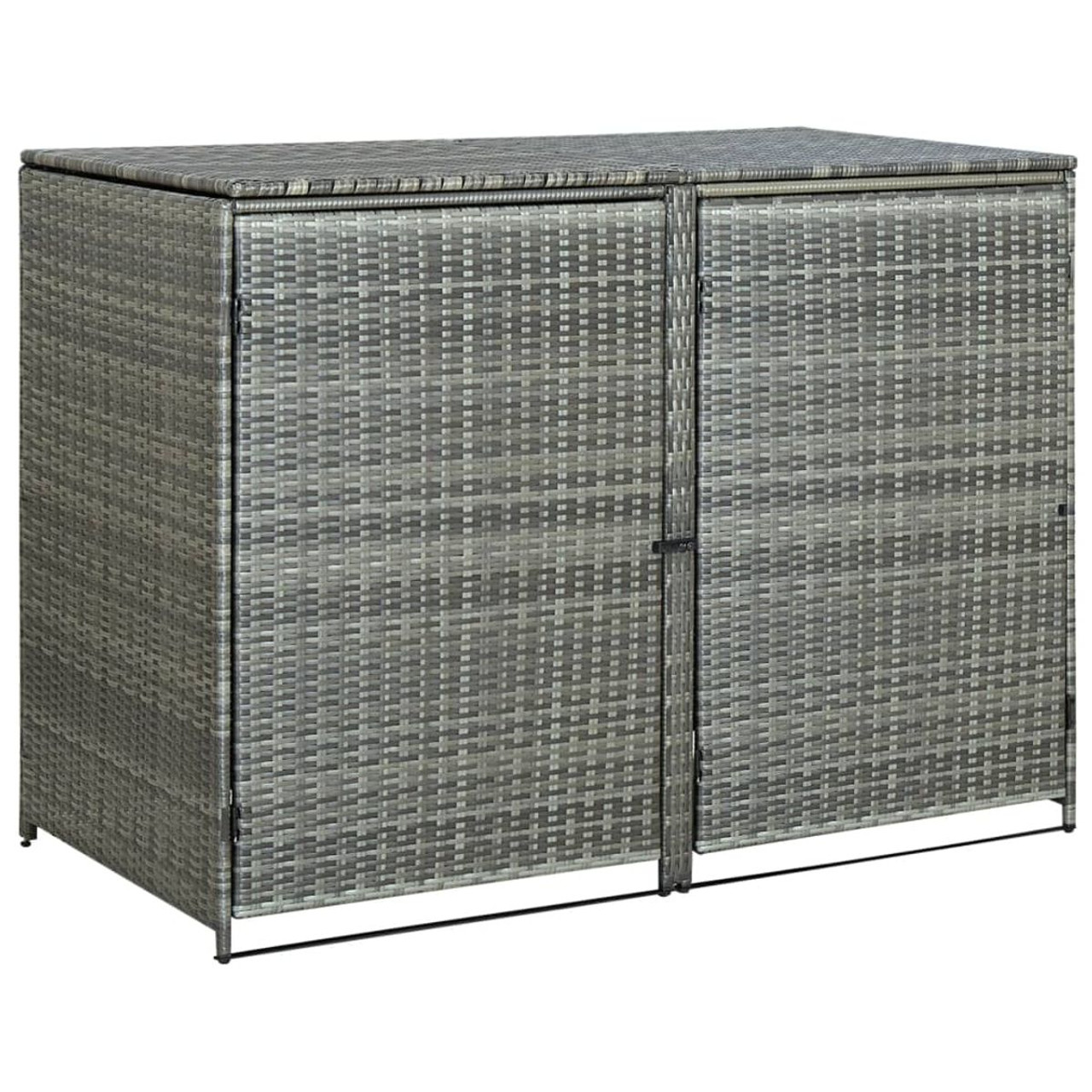 Double Wheelie Bin Shed Poly Rattan Anthracite 58.3"x30.3"x43.7" product image