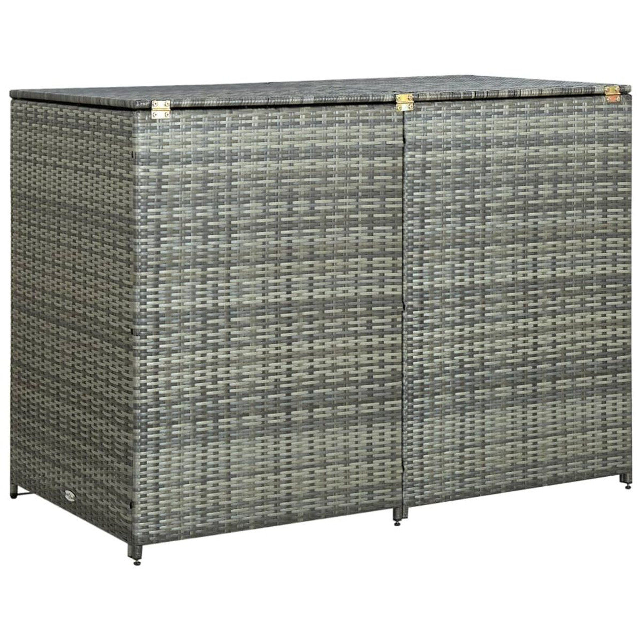 Double Wheelie Bin Shed Poly Rattan Anthracite 58.3"x30.3"x43.7" product image