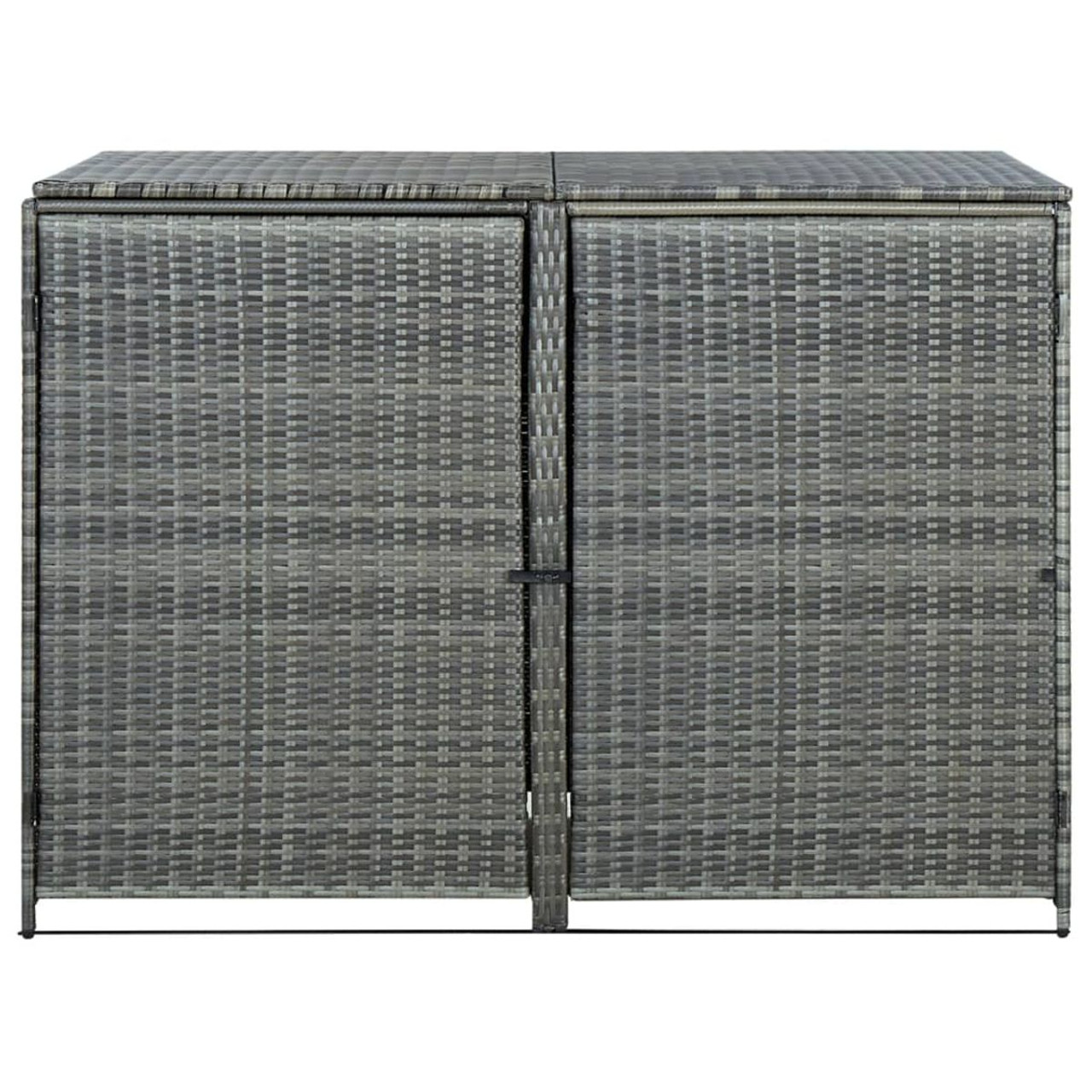 Double Wheelie Bin Shed Poly Rattan Anthracite 58.3"x30.3"x43.7" product image