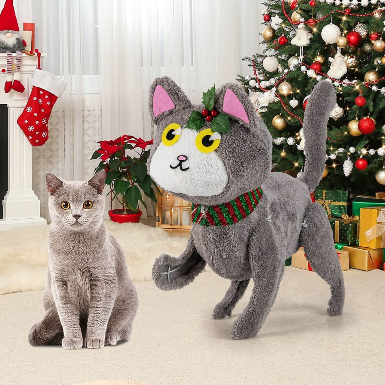 Pre-Lit 88 LED Light-up 3D Cat with Warm White Light & Plug product image