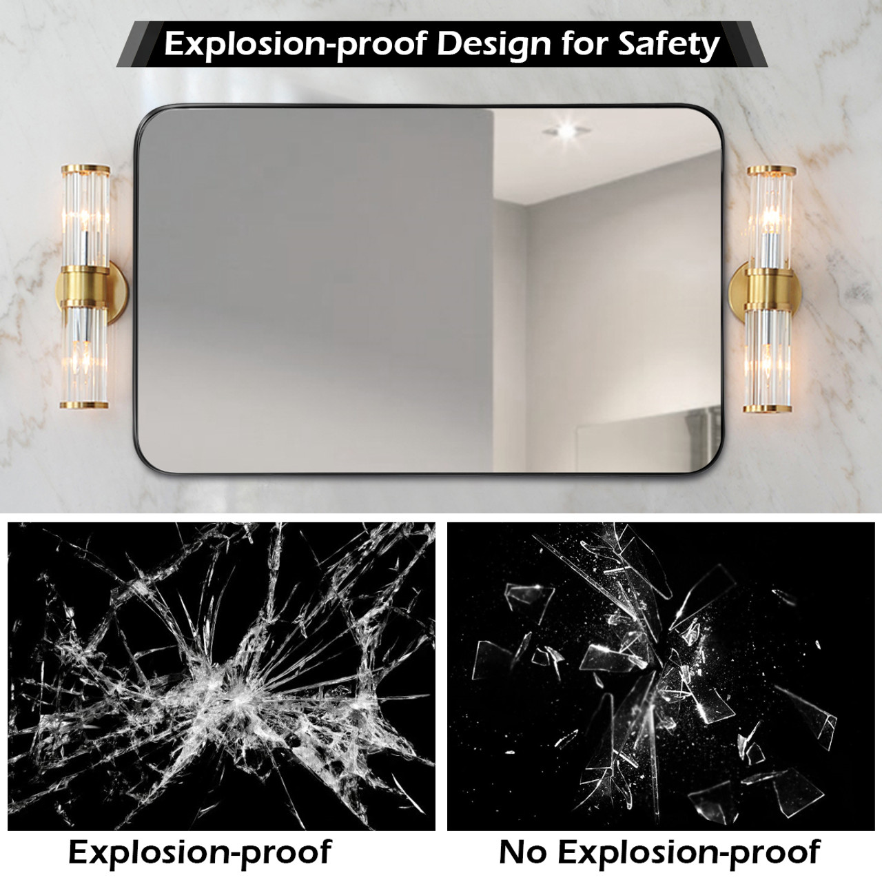 32 x 20-Inch Metal Frame Wall-Mounted Rectangle Mirror product image