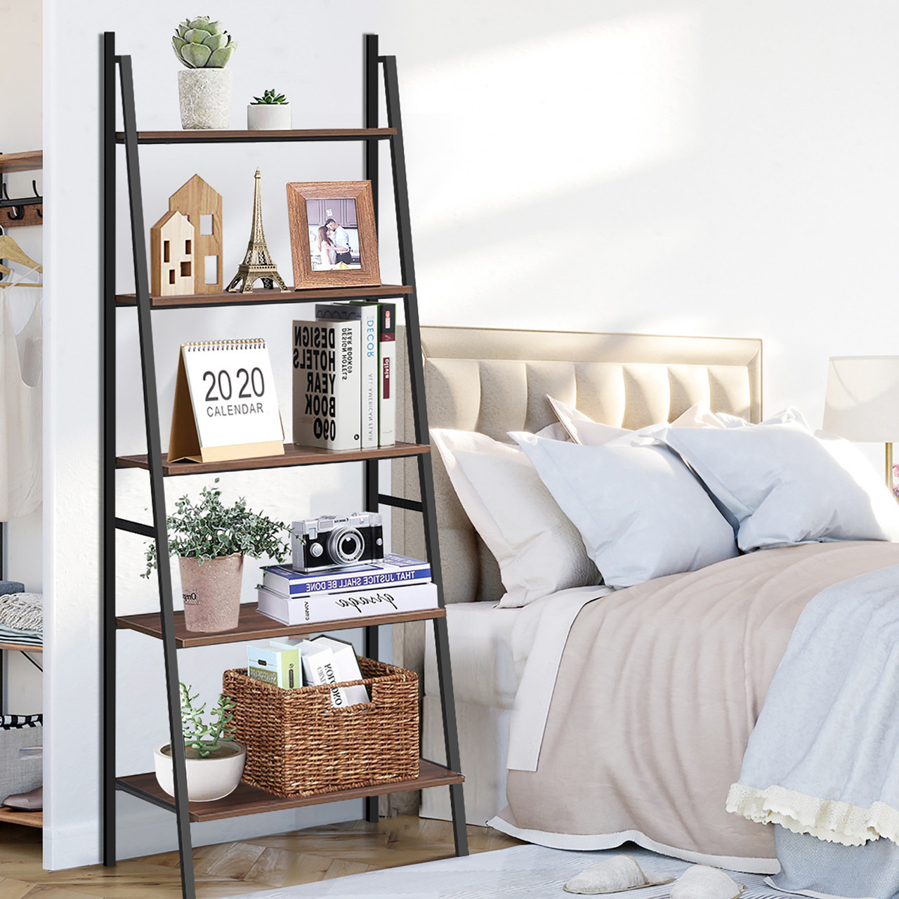 5-Tier Industrial Ladder Bookshelf  product image