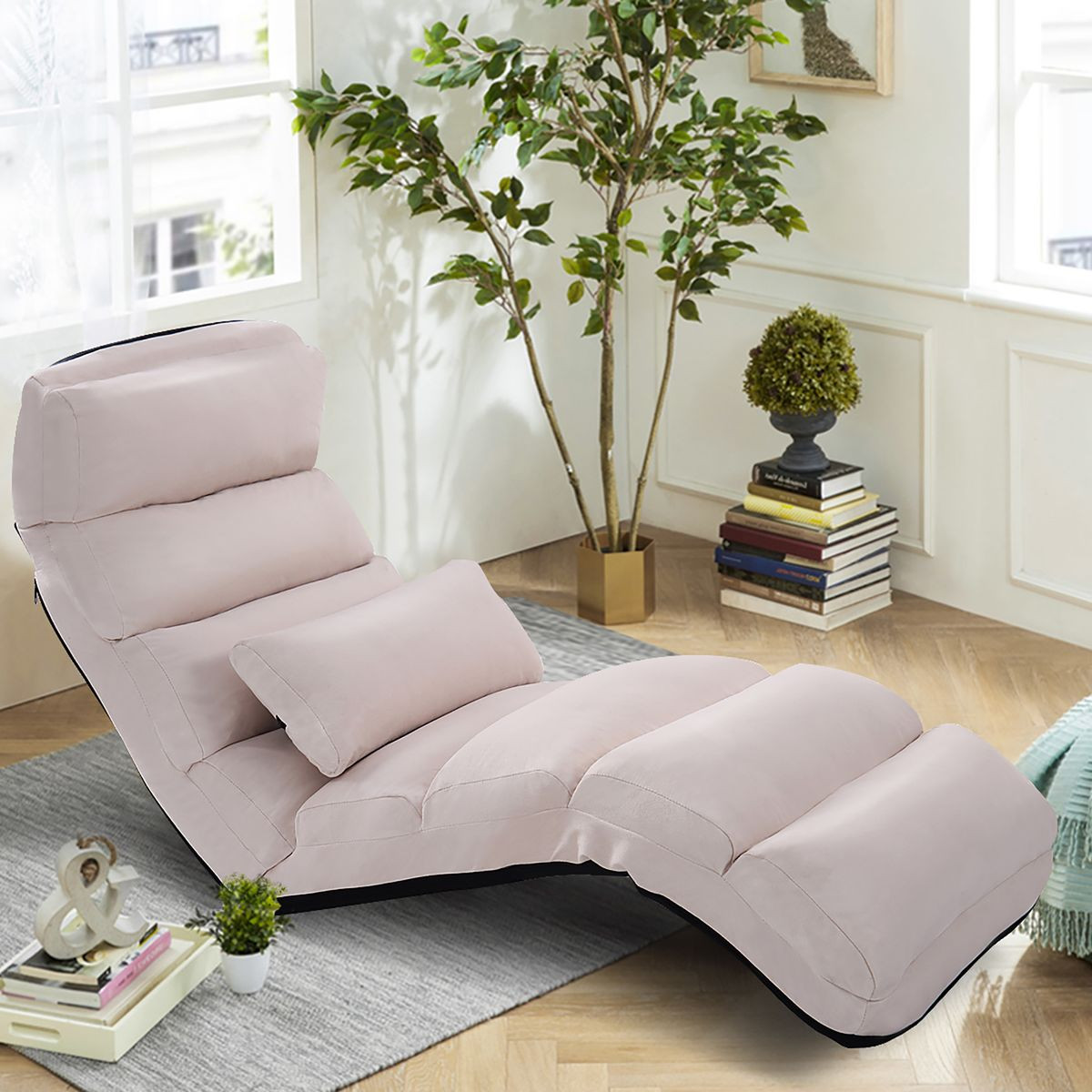 Folding Lazy Sofa Chair with Pillow product image