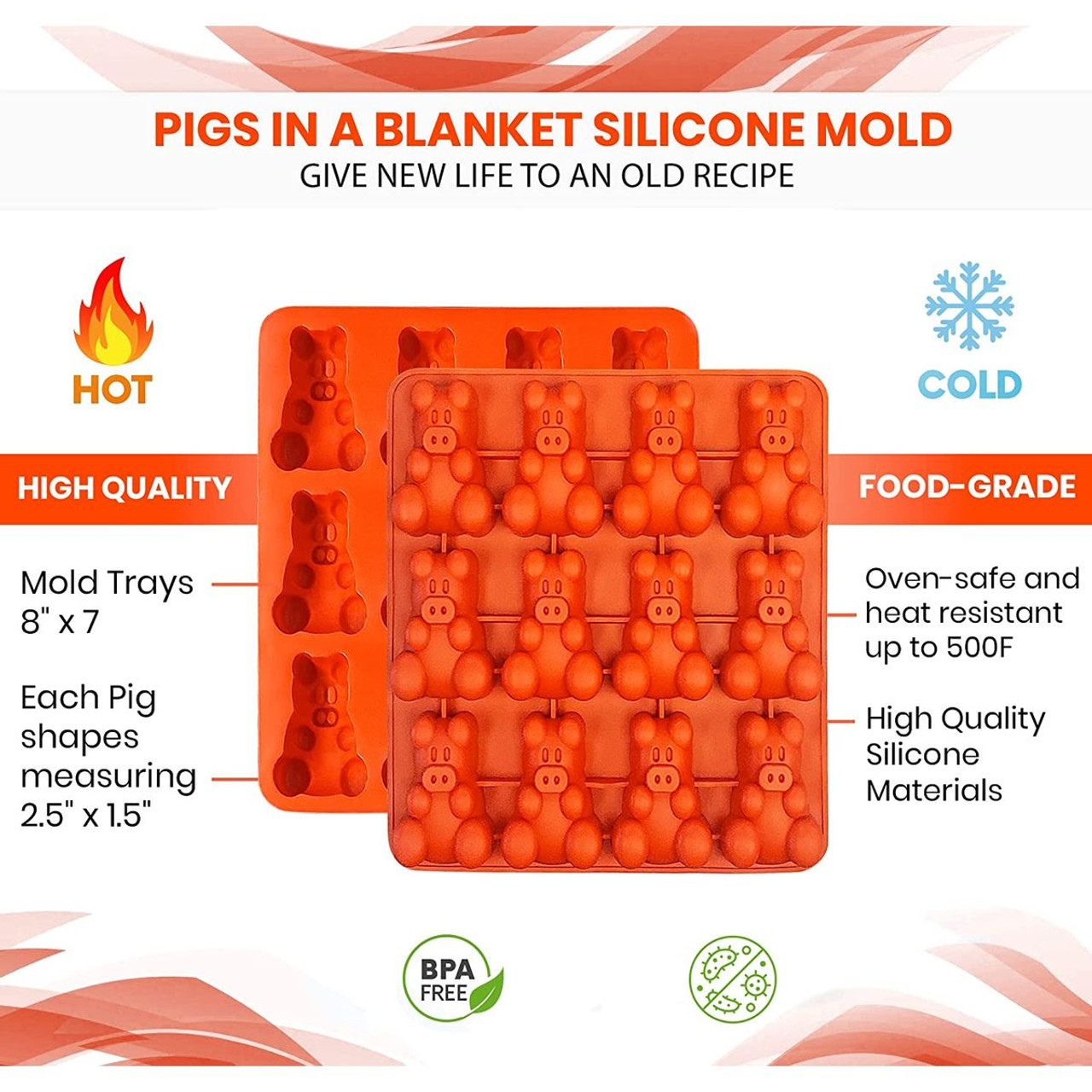 Oink Bites Little Pigs in a Blanket Silicone Mold (2-Pack) product image