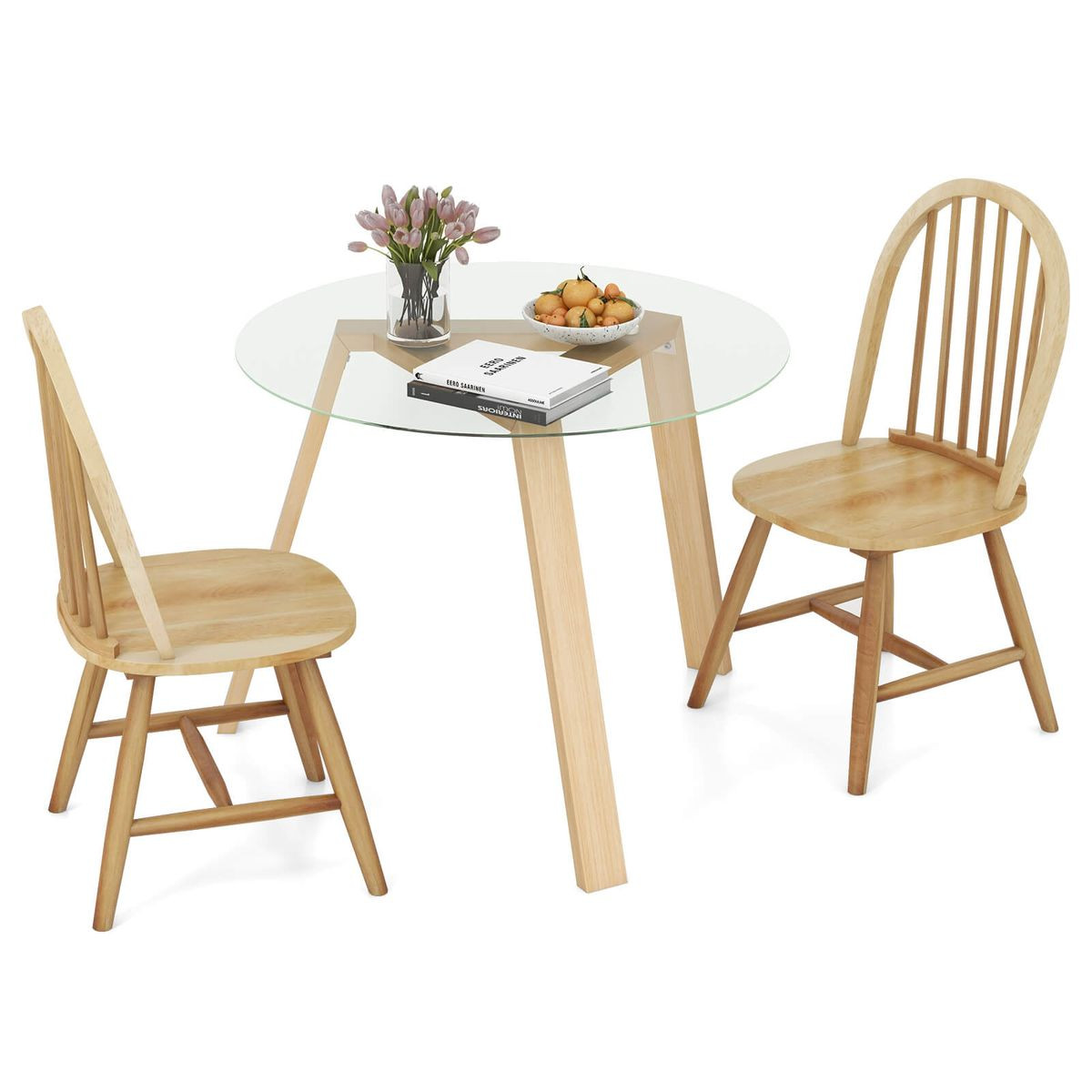 3-Piece Round Table Dining Set With Chairs product image