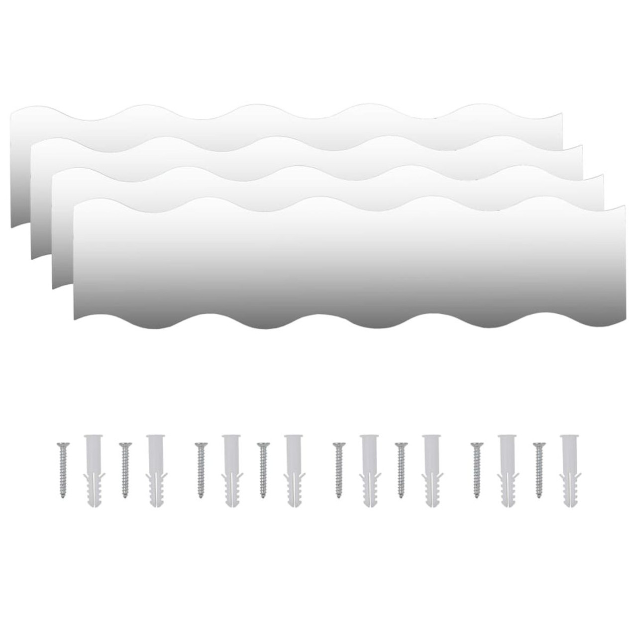 Wall Mirrors 4 pcs 39.4"x9.1" Wave Glass product image