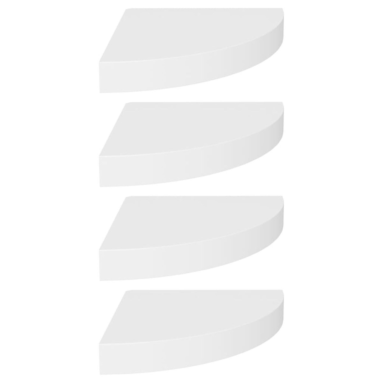 Floating Corner Shelves 4 pcs White 9.8"x9.8"x1.5" MDF product image