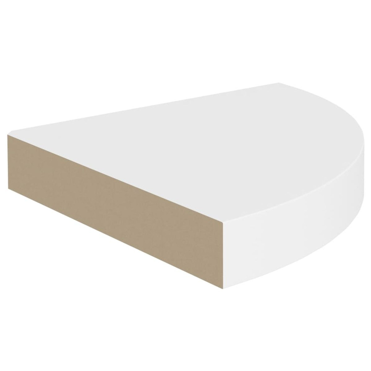 Floating Corner Shelves 4 pcs White 9.8"x9.8"x1.5" MDF product image