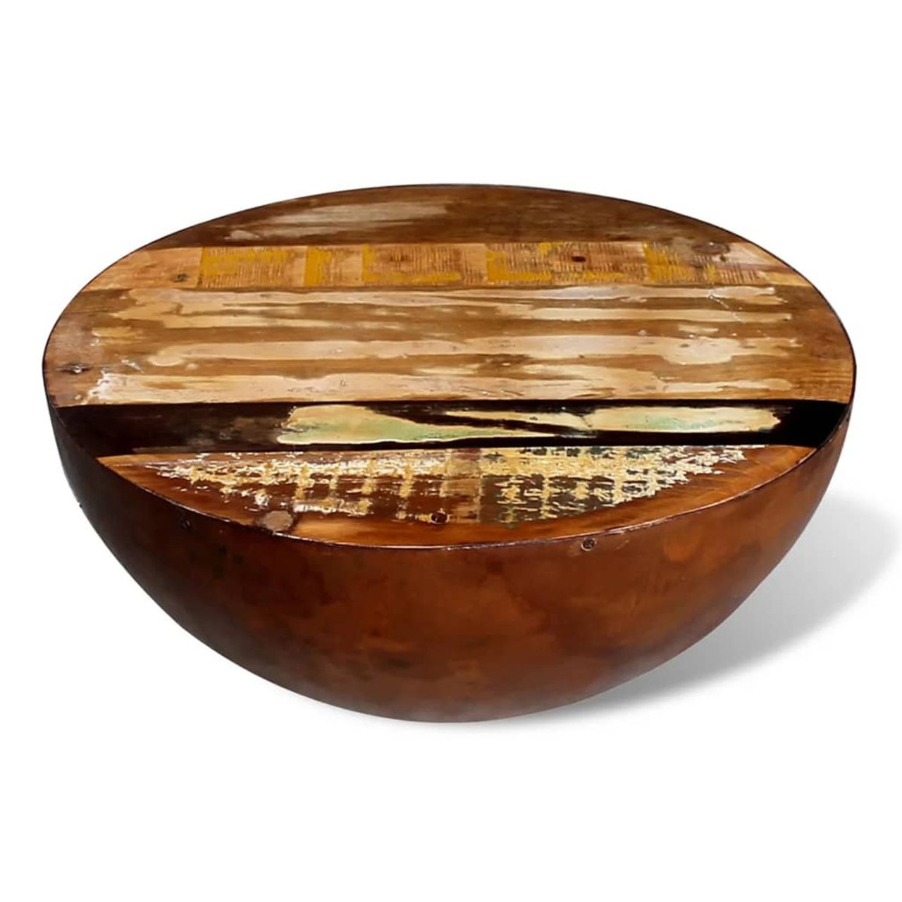 Coffee Table Bowl-shaped with Steel Base Solid Reclaimed Wood product image