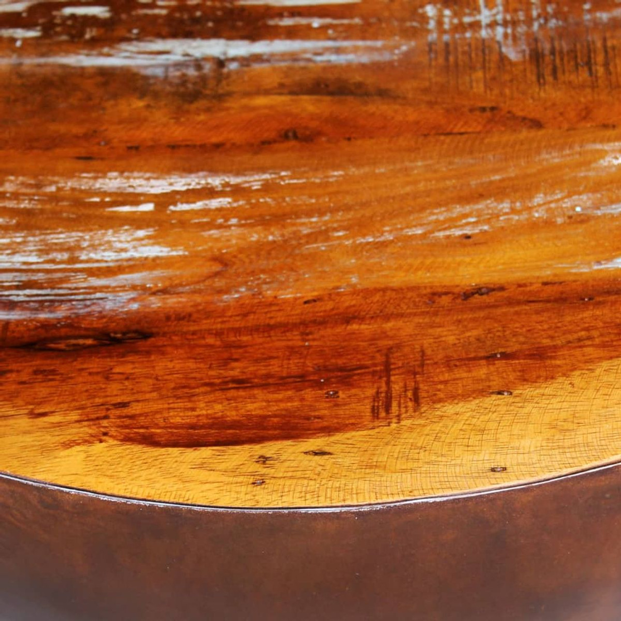 Coffee Table Bowl-shaped with Steel Base Solid Reclaimed Wood product image