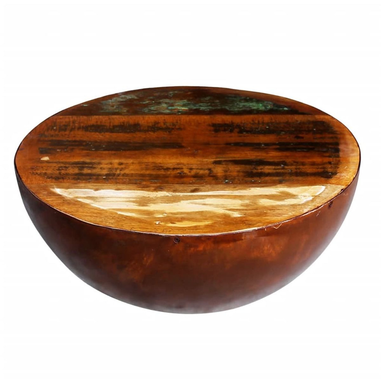 Coffee Table Bowl-shaped with Steel Base Solid Reclaimed Wood product image
