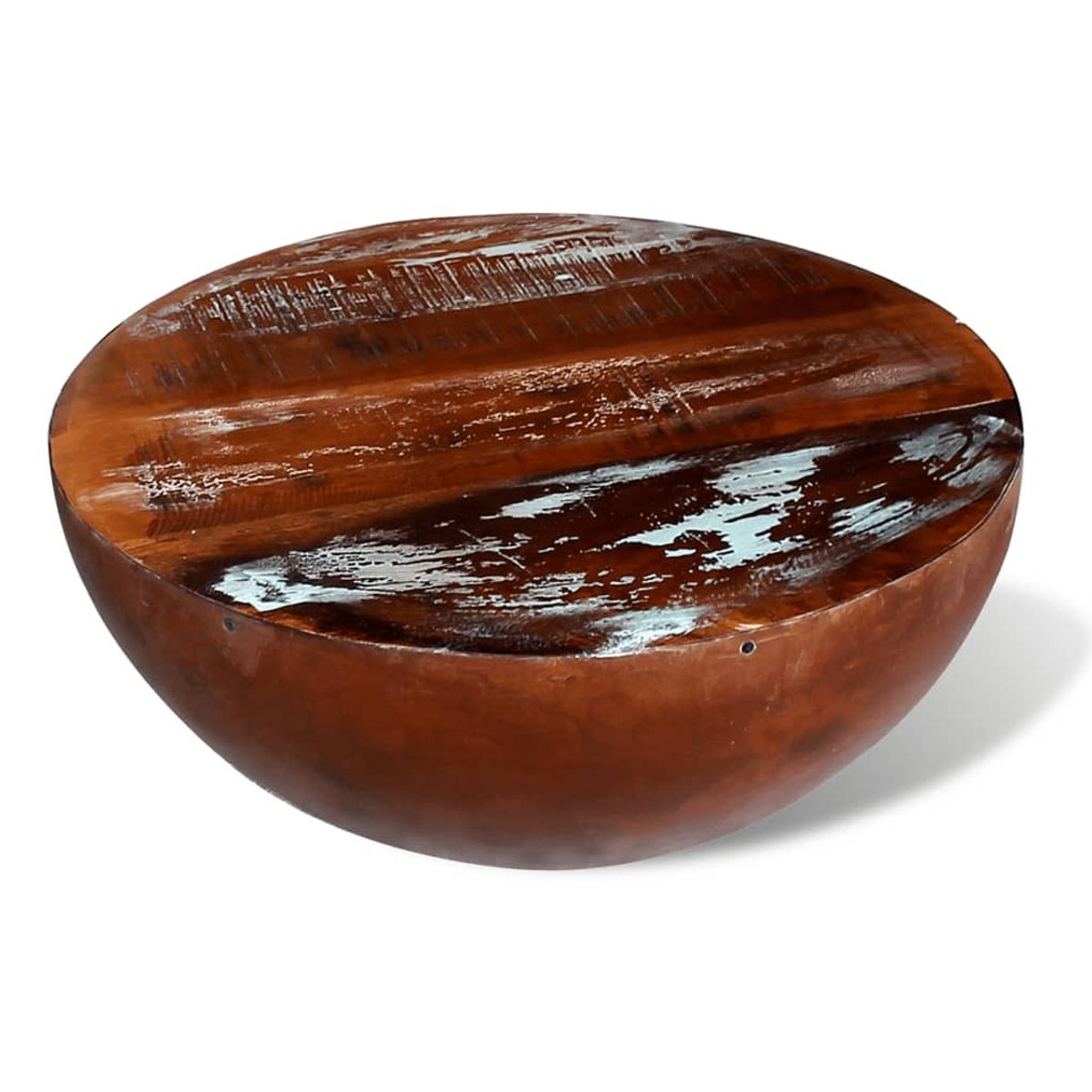 Coffee Table Bowl-shaped with Steel Base Solid Reclaimed Wood product image