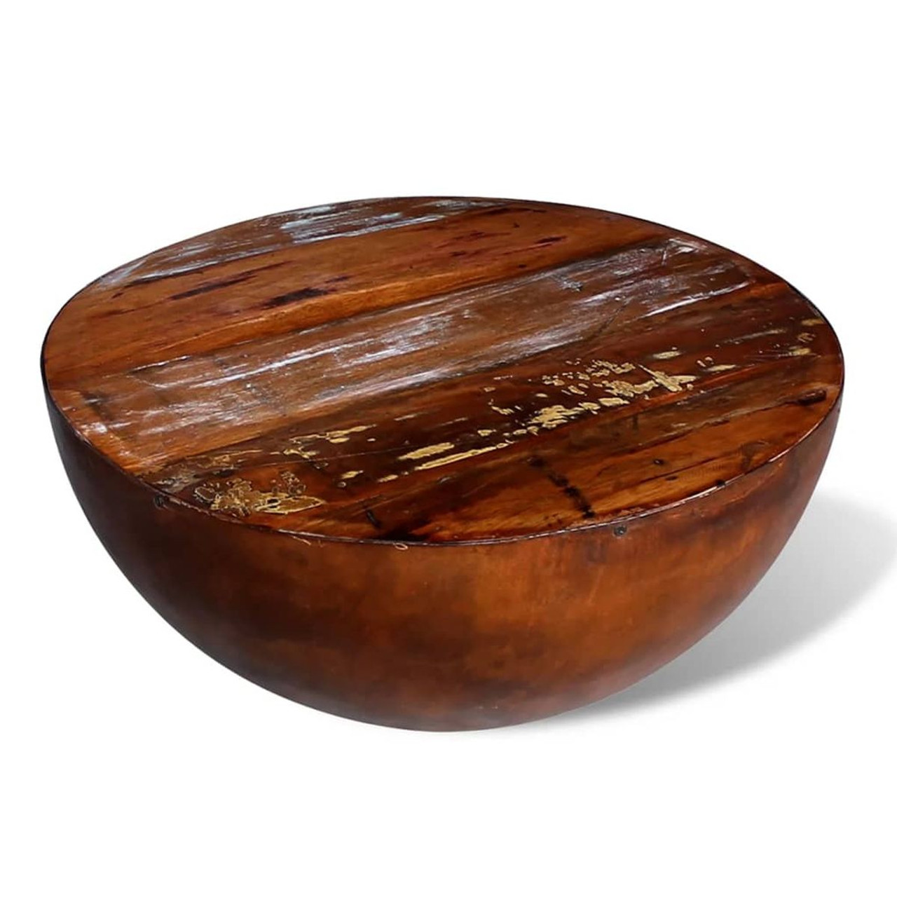 Coffee Table Bowl-shaped with Steel Base Solid Reclaimed Wood product image