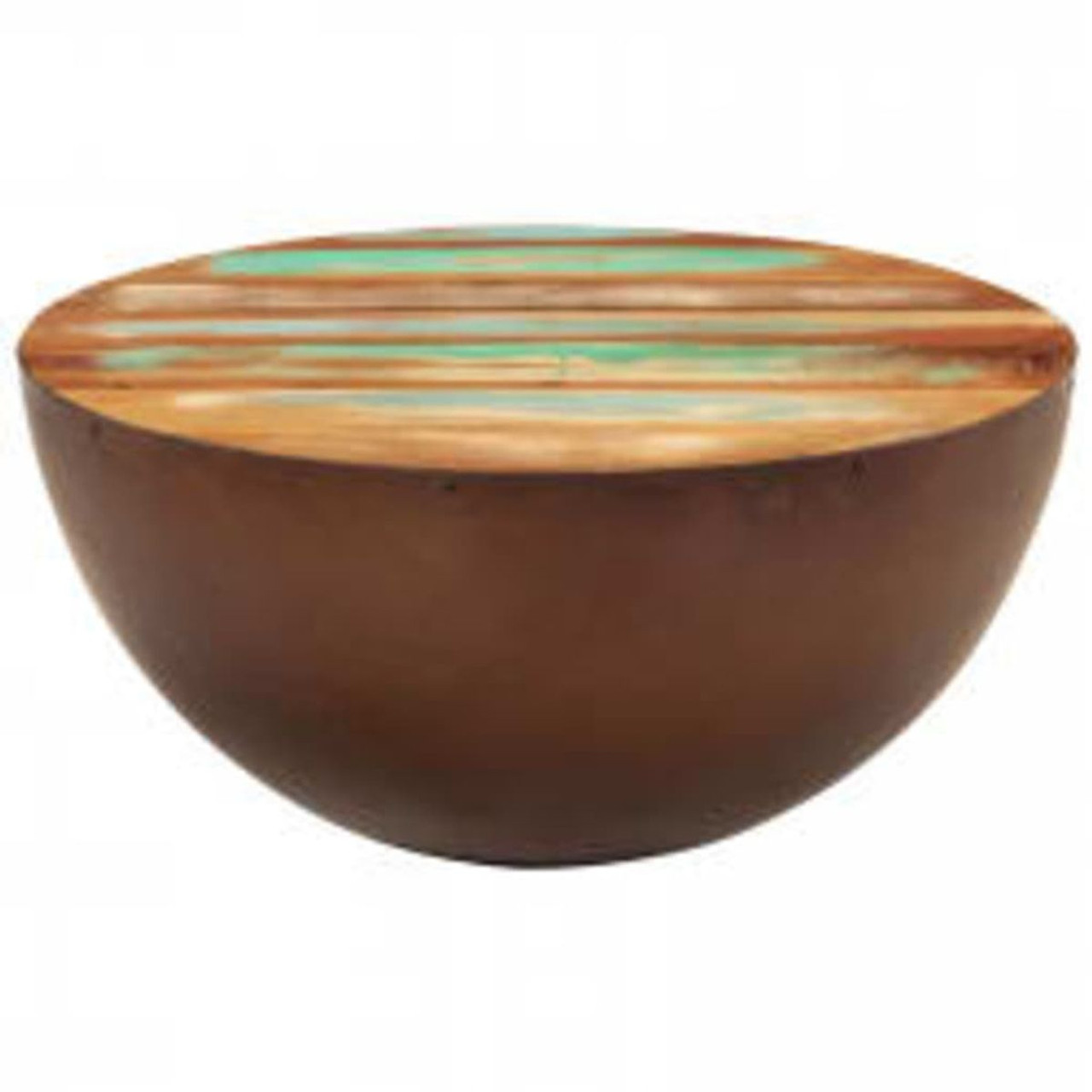 Coffee Table Bowl-shaped with Steel Base Solid Reclaimed Wood product image