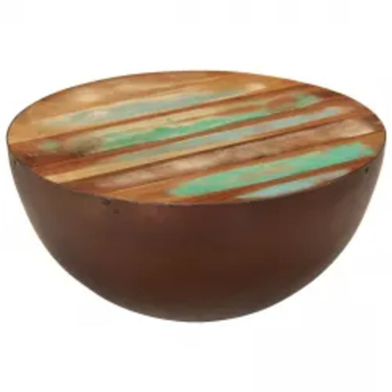 Coffee Table Bowl-shaped with Steel Base Solid Reclaimed Wood product image