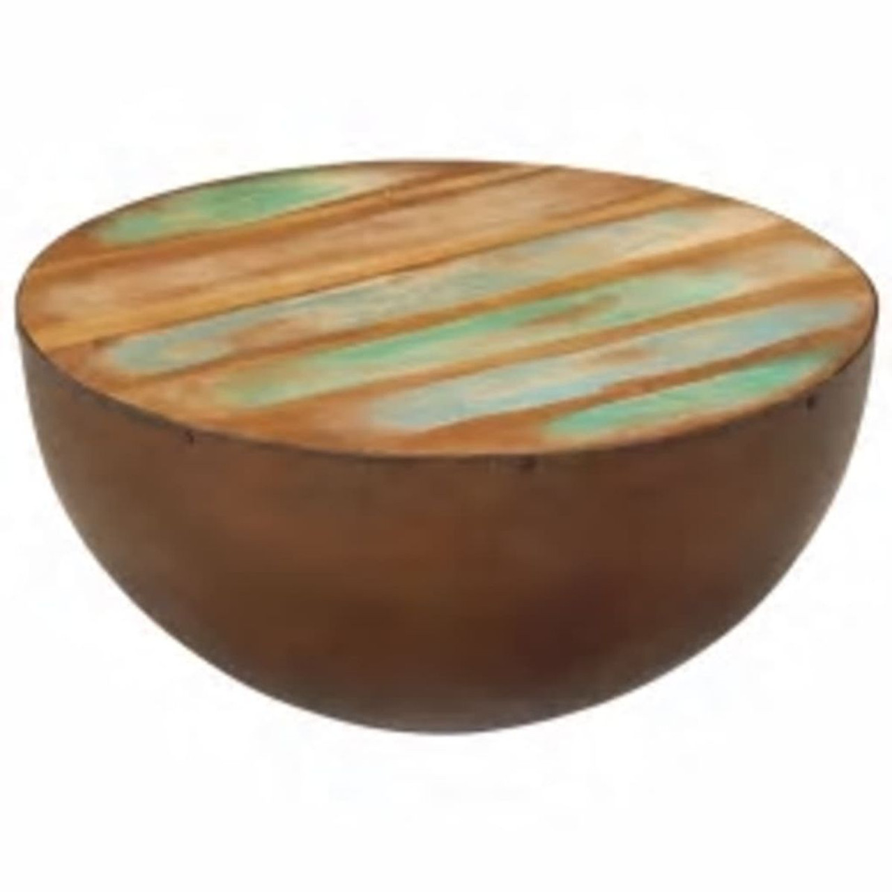 Coffee Table Bowl-shaped with Steel Base Solid Reclaimed Wood product image
