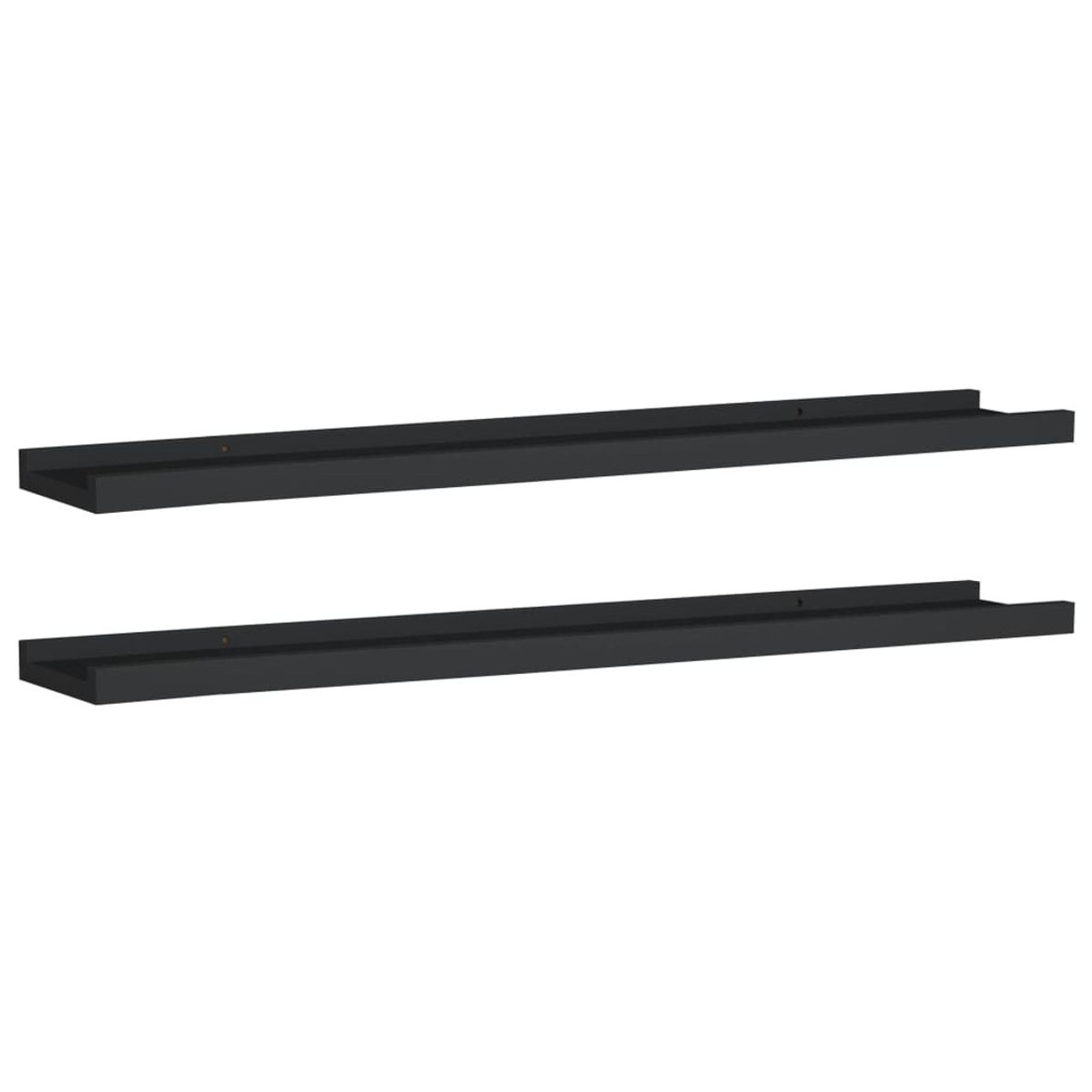 Picture Frame Ledge Shelves 2 pcs Black 31.5"x3.5"x1.2" MDF product image