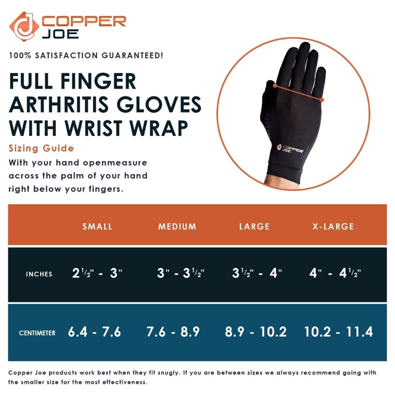 Copper Joe® Copper-Infused Full-Finger Compression Arthritis