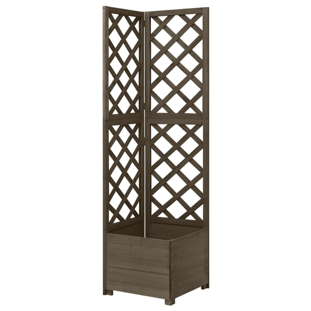 Corner Trellis Planter Gray 15.7"x15.7"x59" Solid Fir Wood product image