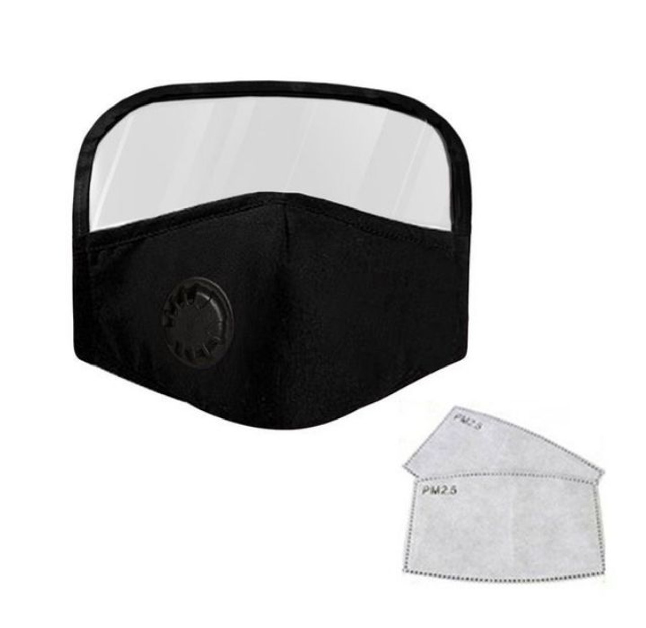 Cotton Face Mask with Eye Shield and Carbon Filters (3- or 6-Pack) product image