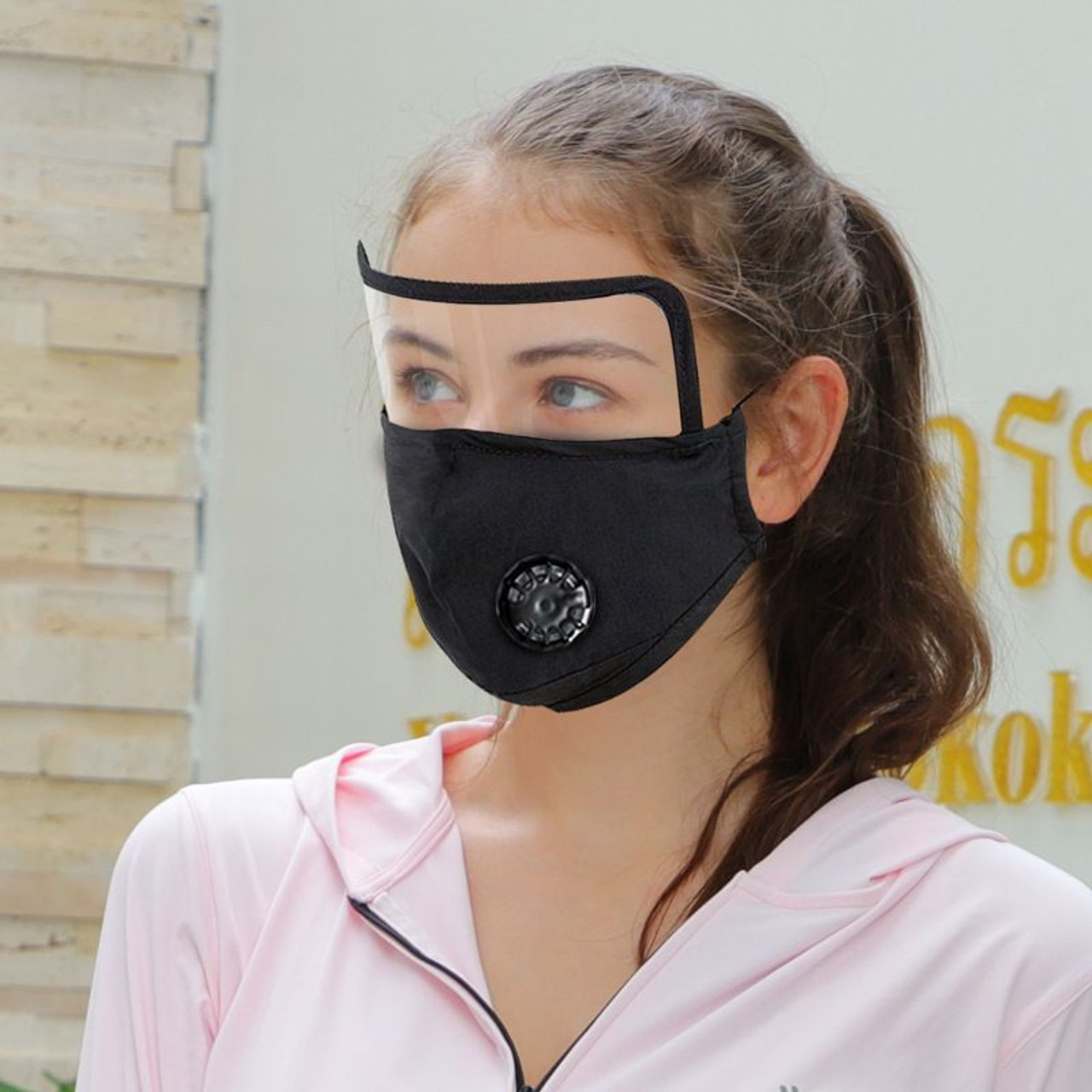 Cotton Face Mask with Eye Shield and Carbon Filters (3- or 6-Pack) product image