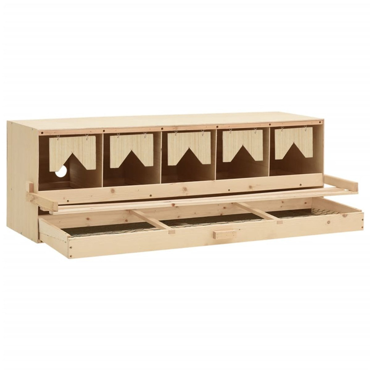 Chicken Laying Nest 5 Compartments 46.1"x13"x15" Solid Pine Wood product image
