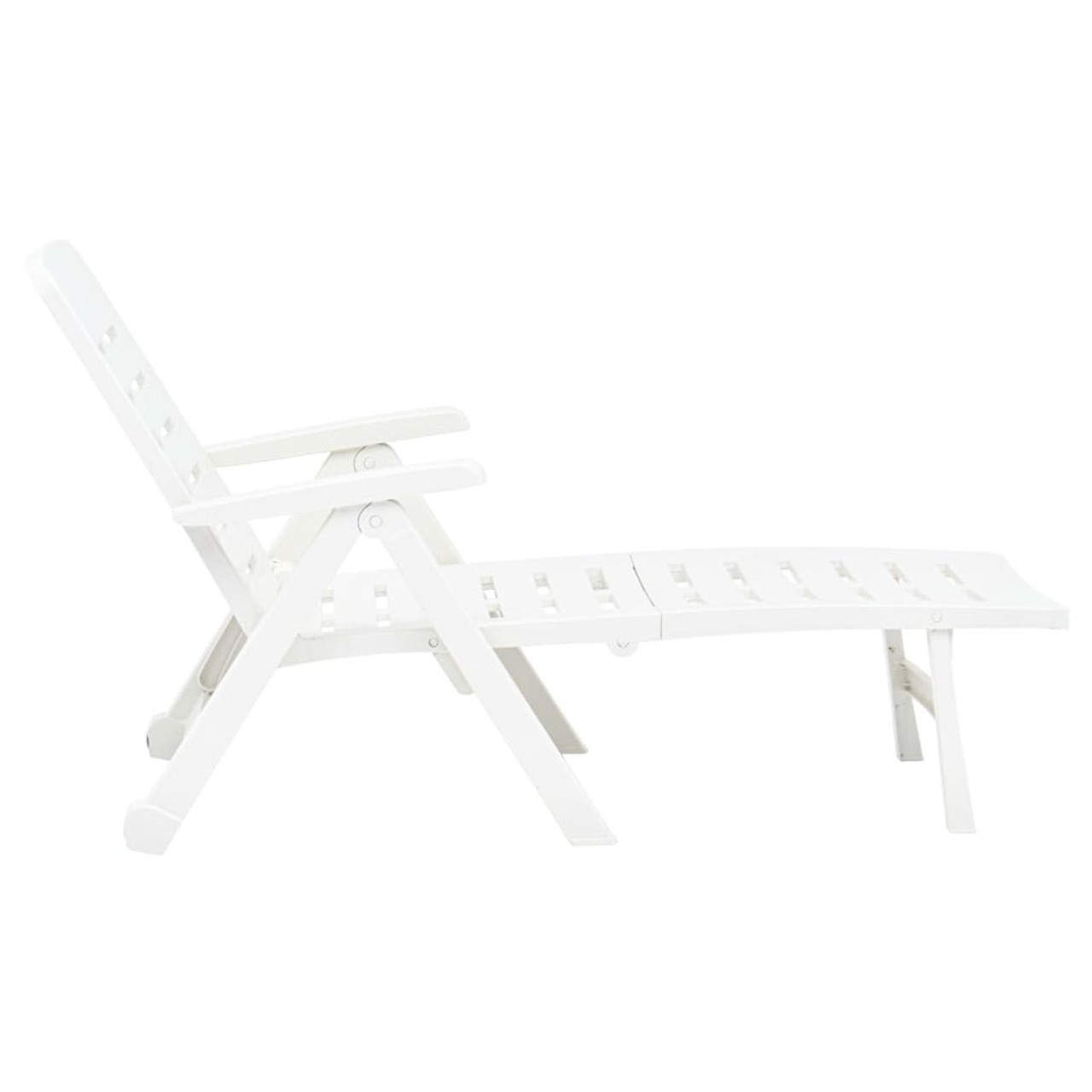 Folding Sun Lounger Plastic White product image