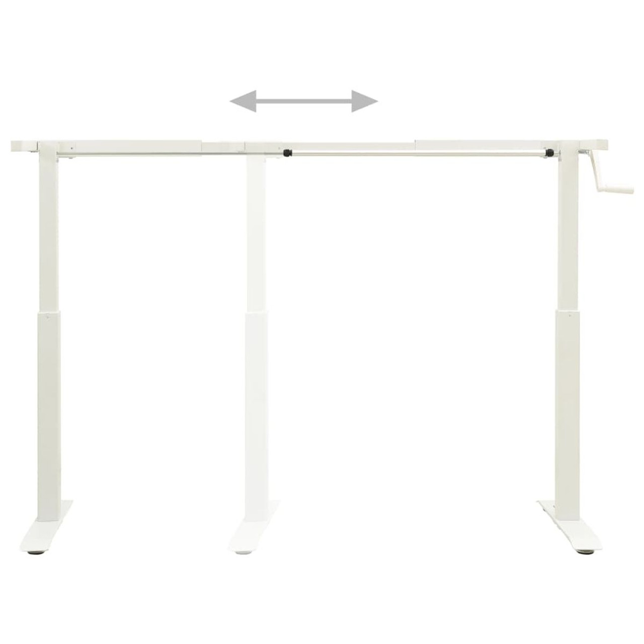 Manual Height Adjustable Standing Desk Frame Hand Crank White product image