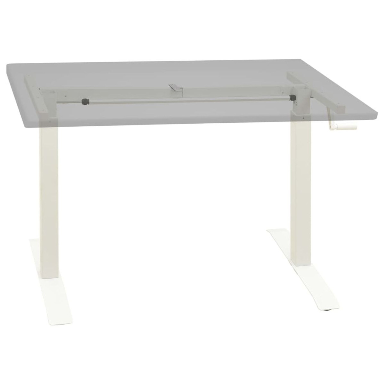 Manual Height Adjustable Standing Desk Frame Hand Crank White product image